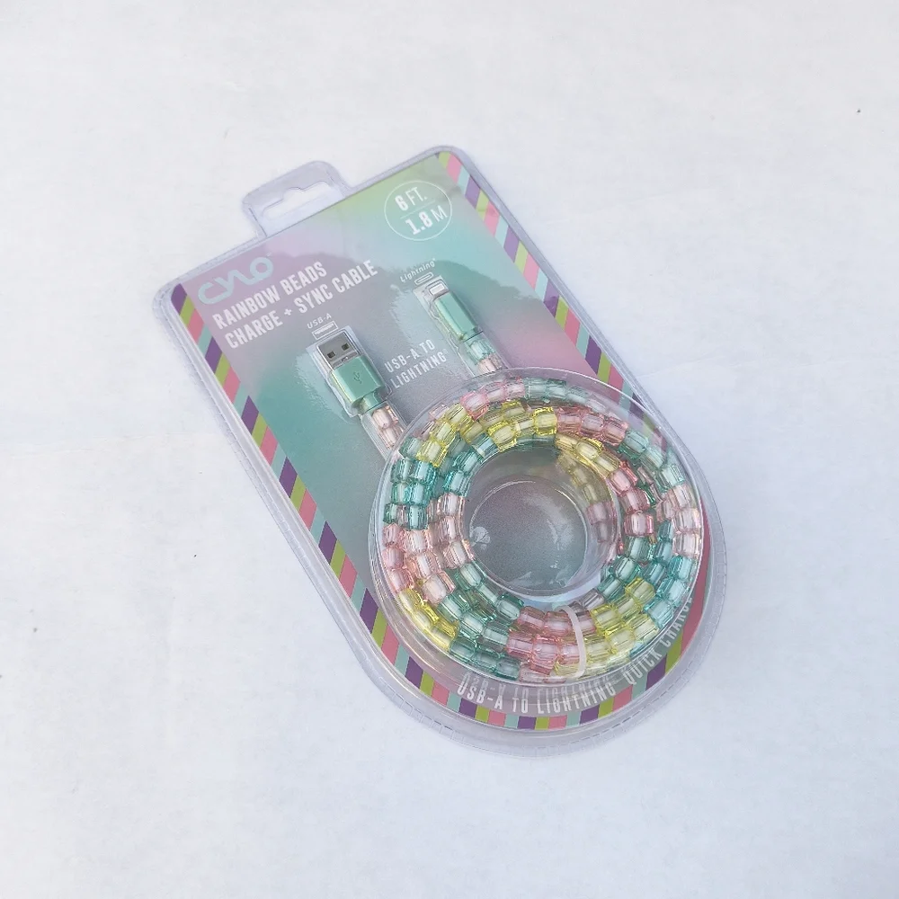 CYLO | Rainbow Phone Charger + Sync Cable USB-A Connector Quick Charge 6ft 1.8 M